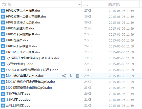 網絡公司全套管理文件24份